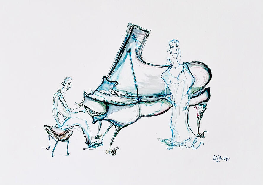 "Thomas und Jale" Tusch and Aquarelle on A3 paper.