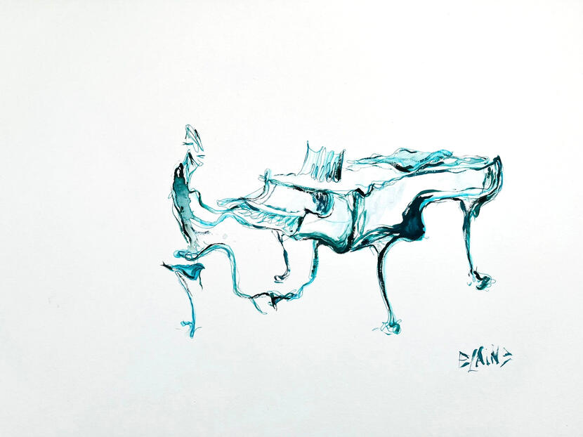 "Kalt und Klar" Tusch and Aquarelle on A3 paper.